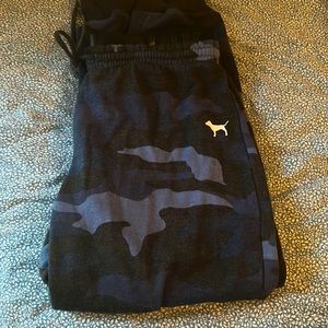 PINK blue camo joggers